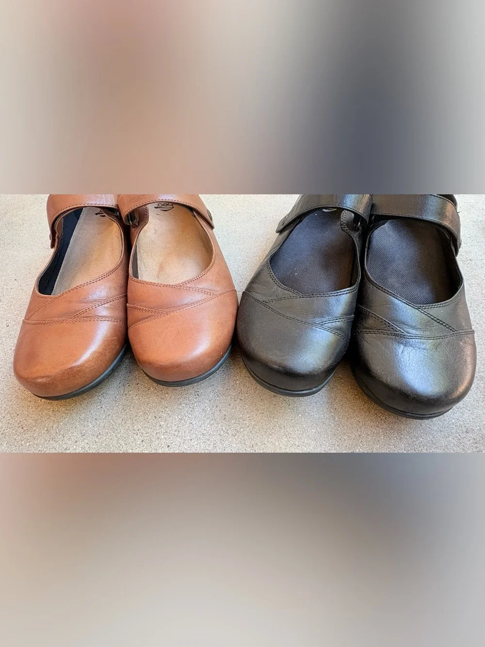 2X ABEO Abby Womens 10 Black/Brown Leather Mary Jane Casual Comfort Shoes Lot